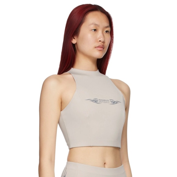MISBHV Beige Lycra Techno Sport Tank Top - Picture 2 of 3